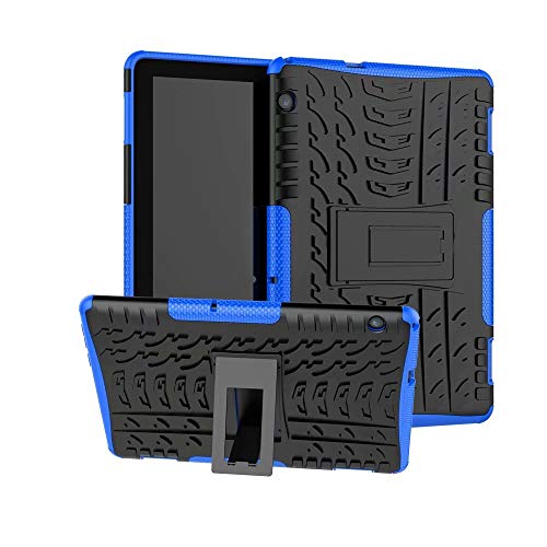 XITODA - Funda para Huawei MediaPad T5 10, híbrida de TPU de silicona y policarbonato duro para Huawei MediaPad T5 10,1 pulgadas 2018 Tablet Case Funda con Kickstand/Stand(azul oscuro)