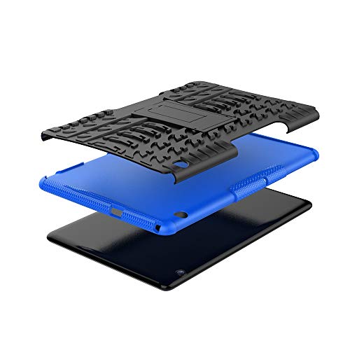 XITODA - Funda para Huawei MediaPad T5 10, híbrida de TPU de silicona y policarbonato duro para Huawei MediaPad T5 10,1 pulgadas 2018 Tablet Case Funda con Kickstand/Stand(azul oscuro)