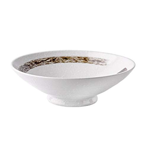 XIUXIU Tazón de Fideos japoneses Tazón de Sopa Tazón Ramen Tazón de Fideos Ternera Cerámica Creativa Negro Blanco Marrón Hogar 8 pulgadas-23.5X7.8 CM (Color : Blanco)