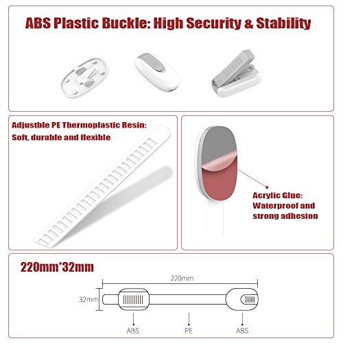 Xnuoyo Cierre Seguridad Bebe, Cerraduras de Seguridad Ajustables para Niños Correas de Armario para Bebés con Cierres Adhesivos para Cajones Armarios Gabinetes Hornos Nevera Inodoro (6Pack)