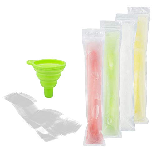 XSEXO 100 PCS Bolsas Pop Bolsas Pop Mold Bolsas Popsicle Bolsas Popsicle Mols Bolsas de Hielo sin BPA sin BPA con un Embudo para Yogur, Helado, Helado