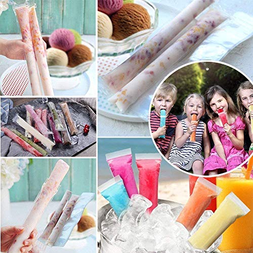 XSEXO 100 PCS Bolsas Pop Bolsas Pop Mold Bolsas Popsicle Bolsas Popsicle Mols Bolsas de Hielo sin BPA sin BPA con un Embudo para Yogur, Helado, Helado