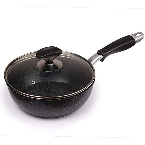 XuZeLii Sartén Mini Huevo De La Cocina Crepe Crepe Sartén con Tapa De Cocción De Las Verduras Sofría Ideal para La Cocina (Color : Black, Size : 20cm)