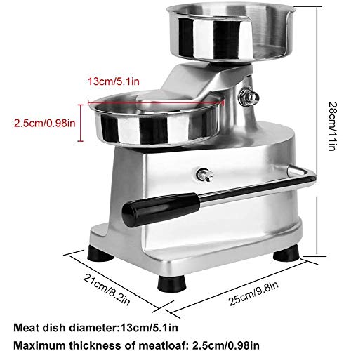 xxz Máquina para Hacer Hamburguesas comerciales Prensa de Hamburguesas Manual de Acero Inoxidable Máquina para Empanadas Carne a presión rápida, para Cocina Industrial Comida Restaurantes