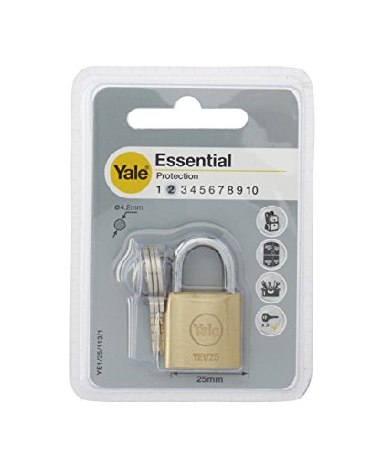 Yale YE1/25/113/1/B Candado de Seguridad de Arco Corto, 25 mm