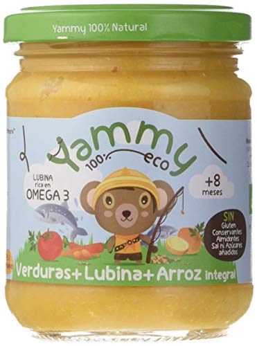 Yammy, Potito Ecológico de Pescado (Verduras, Lubina y Arroz Integral) - 12 tarritos de 195 gr. - 100% natural / 100% ecológico