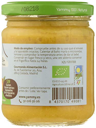 Yammy, Potito Ecológico de Verduras (Brócoli, Espinacas, Quinoa)  - 12 de 195 gr. (Total 2340 gr.)