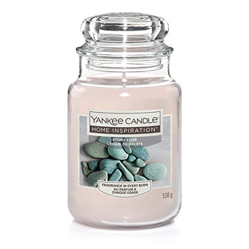 Yankee Candle Stony Cove - Vela aromática (aroma a azahar y almizcle blanco), tamaño grande