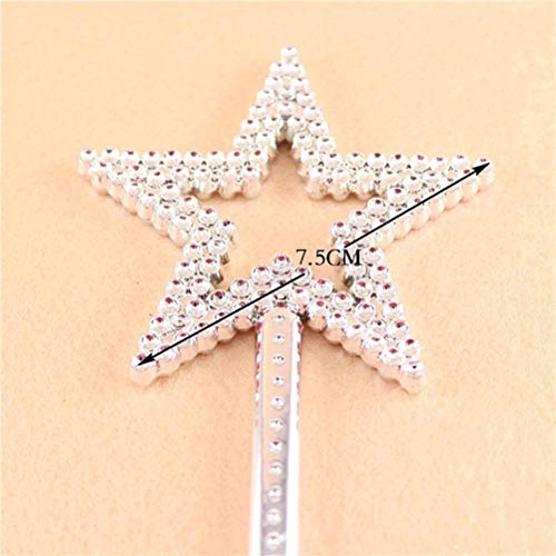 YeahiBaby 12 Piezas Varita niña mágica de Estrella Princesa Vestir Accesorios 22cm (Plata)