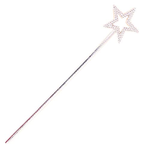 YeahiBaby 12 Piezas Varita niña mágica de Estrella Princesa Vestir Accesorios 22cm (Plata)