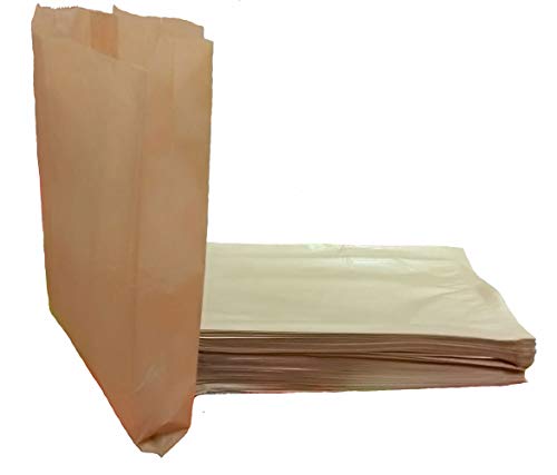 Yearol KC01 100 Bolsas de Papel Kraft estraza. 31 * 18 * 7 para bocadillos, Sandwich, merienda, Palomitas, Almuerzo, Pan, Croissant, Churros, chuches, Regalo, Alimentos, panadería, bollería, Dulces