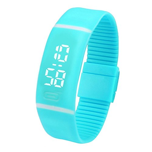 Yesmile Relojes❤️Reloj para Hombre de Goma LED para Mujer Fecha Reloj Deportivo Pulsera Reloj Digital (Cielo Azul)