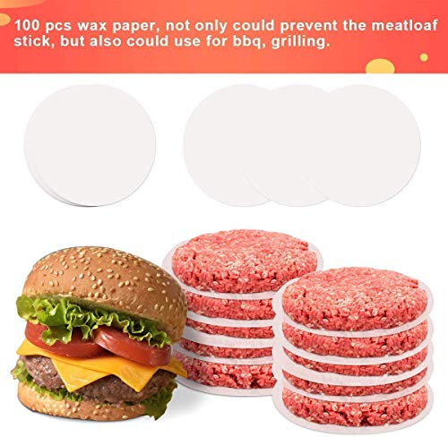 YFOX Máquina para asar hamburguesas de hamburguesas 3 en 1 antiadherente (con 100 papel de cera), herramienta de cocina para hacer hamburguesas y fácil de usar, limpia y fácil de recoger (negro)