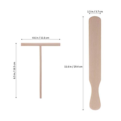 YH 4pcs / Set Esparcidor de Crepe de Madera Utensilios de Cocina para panqueques Esparcidor de Crepe de Madera y espátula Herramientas de extensión de Pasta de rastrillo de Tortilla