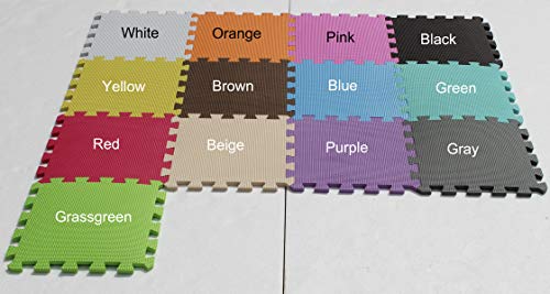 YIMINYUER Alfombra Puzzle de Colores de Goma EVA Suave, Resistente, Aislante, Lavable, Alfombra de Juegos para niños, tamaño del 30 x 30 cm Negro marrón Beige R04R06R10G301020