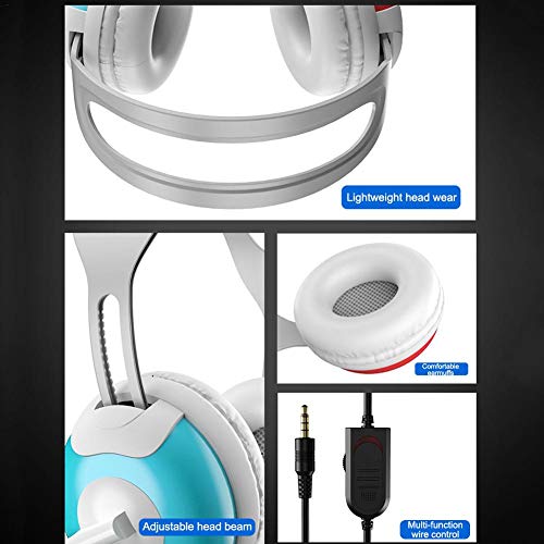 yingmu Auriculares USB con Micrófono Que Oculta El Ruido, Auriculares para Computadora para Colocar sobre La Cabeza, Control De Volumen En El Cable para Auriculares Livianos con Cable, para PC PS4