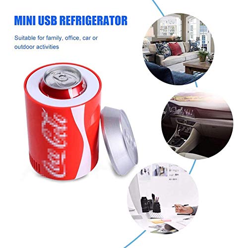 Yiyu Nevera portátil Coche Coca-Cola latas Mini refrigerador del USB del refrigerador del refrigerador de la Bebida Oficina for el refrigerador de la Escuela Dormitorio x (Color : Red)