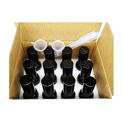 Yizhao Ambar Pulverizador Cristal 30ml, Glass Spray Bottles con [Atomizador],para Aceites Esenciales, Mezclas de Aromaterapia, Perfumes, Masajes, Líquidos Químicos, Farmacéutico– 12Pcs