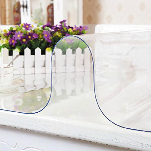 Yizunnu - Mantel protector de mesa de PVC transparente, suave e impermeable, de 1,5 mm, madera pvc, transparente, 70 x 120 cm