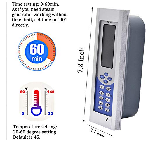 YJINGRUI 3KW Generador de vapor Sauna Ducha Baño Turco Dentro de 4m³ con Controlador Digital de Temperatura y Auto-drenaje para Hogar Gimnasio Hotel  220V