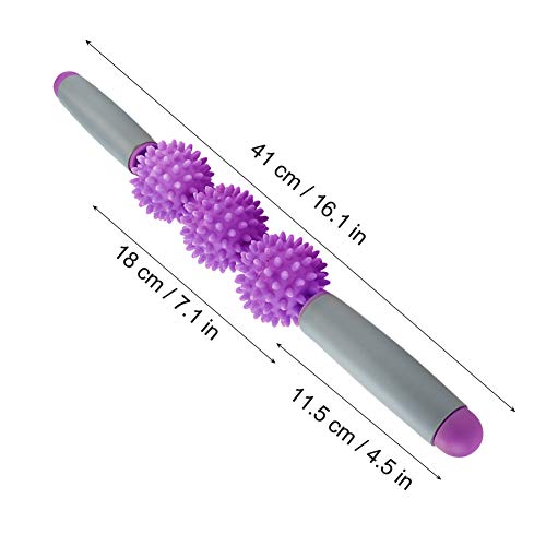 Yoga Palo Músculo Rodillo Tejido Profundo Terapia de Masaje Físico Bola para Cuello Columna Vertebral Hombro Pierna Músculo Reduciendo Dolor Liberación de Tensión Calmante Miofascial