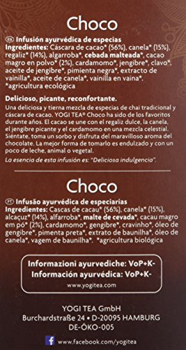 Yogi Tea - Choco Tè ecológico, 17 bolsitas