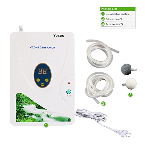 Yosoo 600mg / h Carnes, Frutas y Vegetales hidropónicos de ozono generador generador de ozono desintoxicación de ozono Digitales de Agua Dulce (Temporizador Digital - hasta 30 Minutos)(3189)