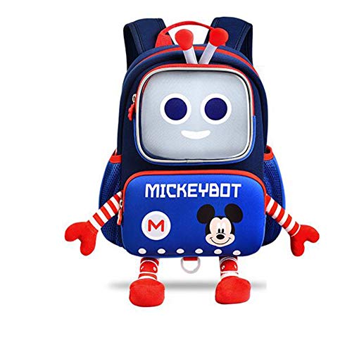 yuanyuanliu Mochila Lindo Estilo De Dibujos Animados De Moda Telas De Buceo Simpático Robot De Los Niños Mochila Mochila De Peso Ligero