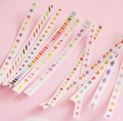 Yubbaex Skinny Washi Tape Set de cintas decorativas para manualidades, manualidades, revistas de bala, planificadores, álbumes de recortes, envoltura Degradado delgado 12 Rollos