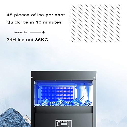 YUTGMasst Máquina Hacer Hielo, Máquina Profesional De Hielo Comercial,Produce 35 Kg De Hielo En 24 Horas-Cubitos De Hielo Listos En 10 Minutos, (LCD, Cuchara De Hielo)