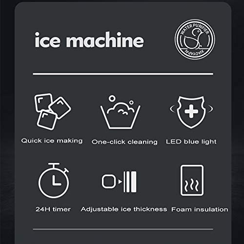 YUTGMasst Máquina Hacer Hielo, Máquina Profesional De Hielo Comercial,Produce 35 Kg De Hielo En 24 Horas-Cubitos De Hielo Listos En 10 Minutos, (LCD, Cuchara De Hielo)