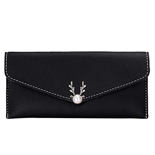 YWLINK Bolso Monedero Con En Forma De Ciervo ImáN PequeñO De Color SóLido Mujer Regalo Fiesta De Bodas Oficina Embrague Banquete Temperamento Negro