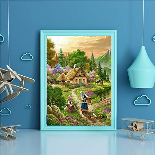 YWLINK DIY 5D Pintura Diamante Taladro De Punto De PerforacióN Completo Paisaje Campestre Pintura Diamante DecoracióN del Hogar Artesanal Punto De Cruz Decoracion De Pared 30x40cm