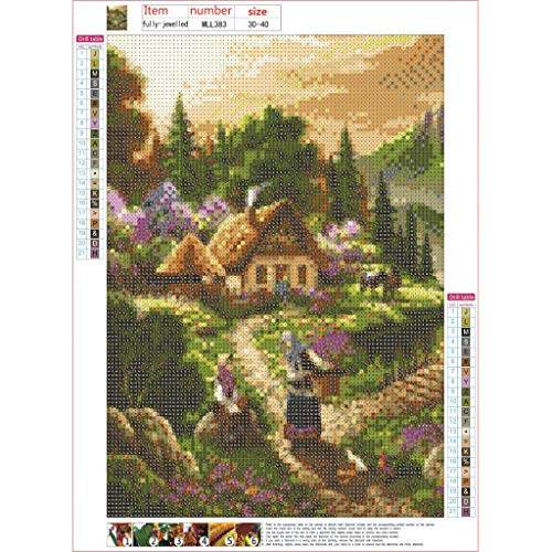 YWLINK DIY 5D Pintura Diamante Taladro De Punto De PerforacióN Completo Paisaje Campestre Pintura Diamante DecoracióN del Hogar Artesanal Punto De Cruz Decoracion De Pared 30x40cm