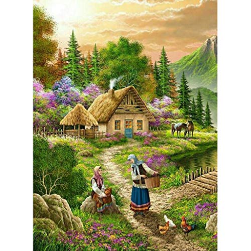 YWLINK DIY 5D Pintura Diamante Taladro De Punto De PerforacióN Completo Paisaje Campestre Pintura Diamante DecoracióN del Hogar Artesanal Punto De Cruz Decoracion De Pared 30x40cm