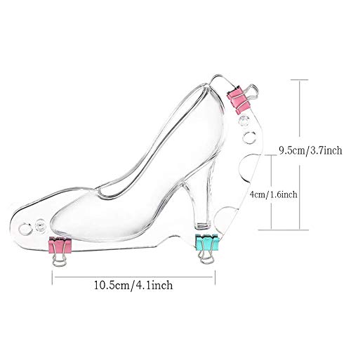 yyuezhi Molde de Plástico 3D para Zapatos de Tacón Alto DIY Zapato de Tacón Alto 3D DIY Fondant Cake Molde Decoración de Pasteles Molde Pastel Chocolate Tacón Bricolaje Molde Herramientas Decoración