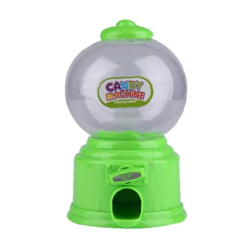 YZLSM Mini máquina de Gumball clásico Caramelo dispensador de Monedas del Banco de Gumball de la Burbuja para los cumpleaños Kiddie Partes Verde Navidad