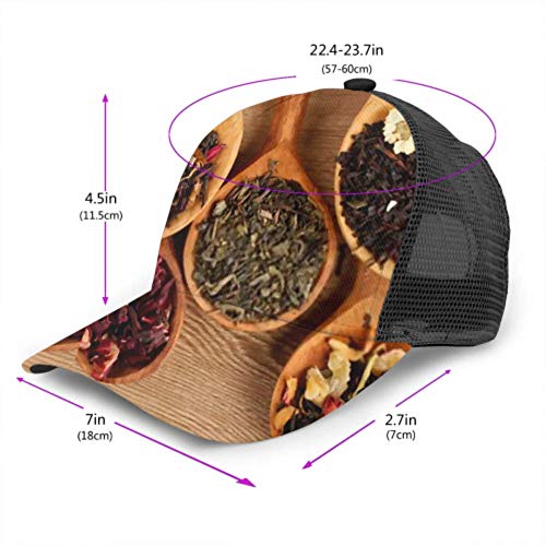 ZANSENG Gorra de béisbol Hombres Mujeres, Surtido Cucharas de té seco en Madera Ajustable Trucker Mesh Summer Vented Baseball Sun Cap Sombrero Sombrero de Golf