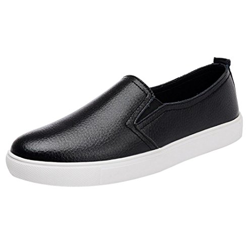 Zapatillas de Cuero para Mujer Otoño 2018 PAOLIAN Zapatos de Plano Blancas Dama Casual Mocasina Talla Grande Cómodo Calzado de Trabajo Moda Señora Suela Blanda Breathable Senderismo