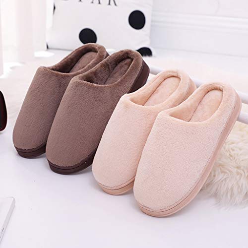 Zapatillas de Estar por casa de Algodón para Mujer Cómodas Pantuflas Invierno Antideslizante Mujeres Hombres Parejas Cloud Flock Zapatillas Antideslizantes cálidas para el Piso Zapatillas de casa