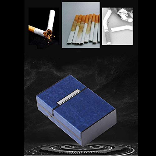 ZDQG Estuche de Cuero para Cigarrillos, portátil, Tipo abatible, para Cigarrillos, a Prueba de Humedad, Cubierta Protectora a Prueba de presión, Puede Contener 20 Cigarrillos