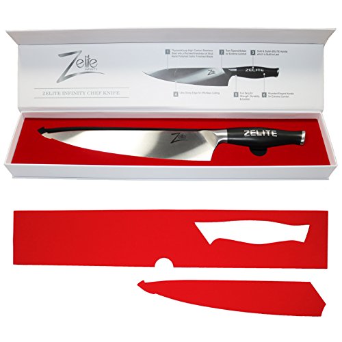 Zelite Infinity Cuchillo chef de 25 cm – Utensilios Cocina Serie Comfort-Pro – Acero Inoxidable Alemán de Alto Contenido en Carbono – Cuchillos Cocina con Filo de Navaja, Supercómodos