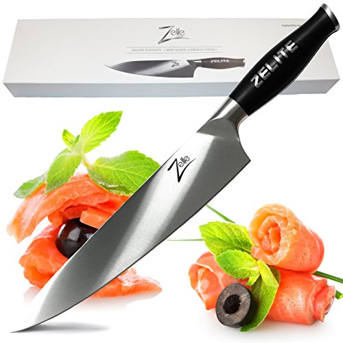 Zelite Infinity Cuchillo chef de 25 cm – Utensilios Cocina Serie Comfort-Pro – Acero Inoxidable Alemán de Alto Contenido en Carbono – Cuchillos Cocina con Filo de Navaja, Supercómodos