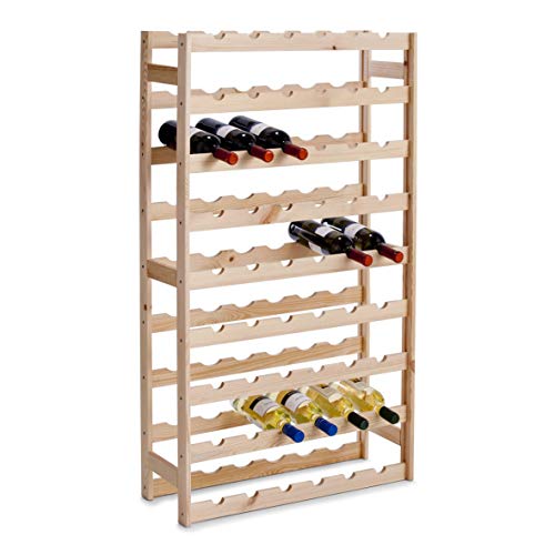 Zeller 13165 Botellero para 54 Botellas, Pino, Marrón, 67.5x25x118 cm, madera