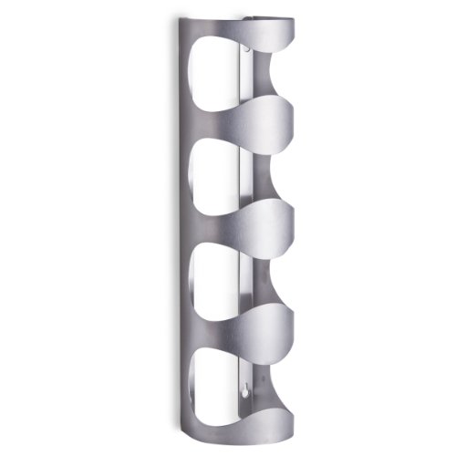 Zeller 27365 Botellero de Pared, Acero Inoxidable, Gris, 11.5x9.8000000000000007x45 cm