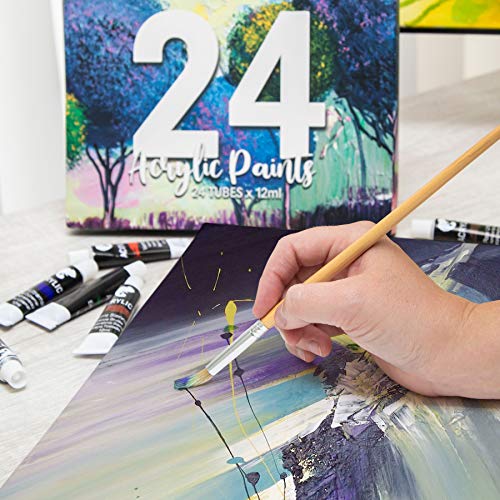 Zenacolor - Set de 24 Tubos de Pinturas Acrilicas - 24 x 12ml