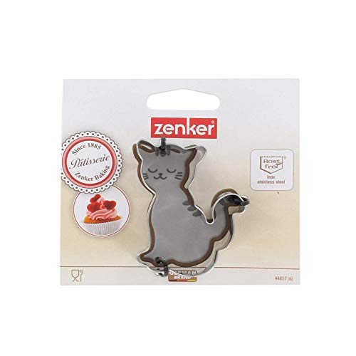 Zenker 44857 - Cortador de galletas con forma de gato, acero inoxidable
