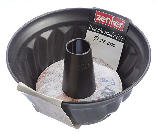 Zenker Black Metallic Molde Bundt. Acero con revestimiento antiadherente Teflon. Ø25x11,5cm. Negro