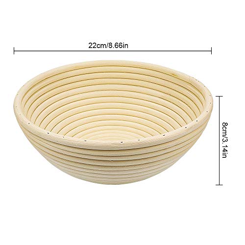 ZesNice Cesta de Pruebas Redonda Herramientas para Hornear - Cuenco para Masas, Bolsa de Pan 22 x 8,5 cm