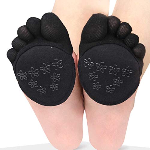 ZHANGNUO Calcetines De Separación De Los Pies Calcetines De Media Palma para Sandalias Peep Toe Zapatos De Salón Planos Zapatillas Beige